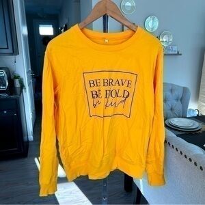 ✨Be Brave Be Bold yellow graphic sweatshirt XL
